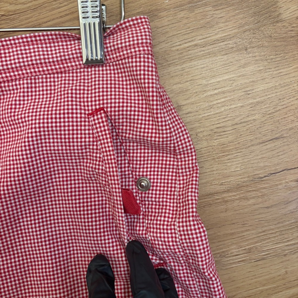 Ralph Lauren‎ Shorts Women 12 Red Gingham Cotton Button Fly Preppy - Picture 2 of 8